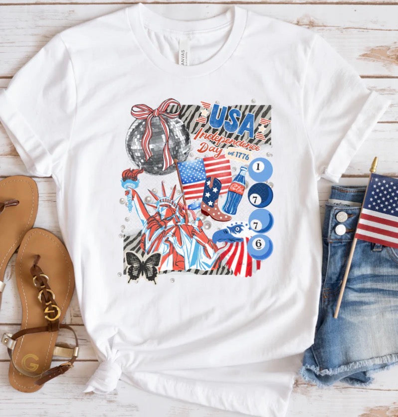 Lady Liberty Collage Tee - Baby Jac + Co.