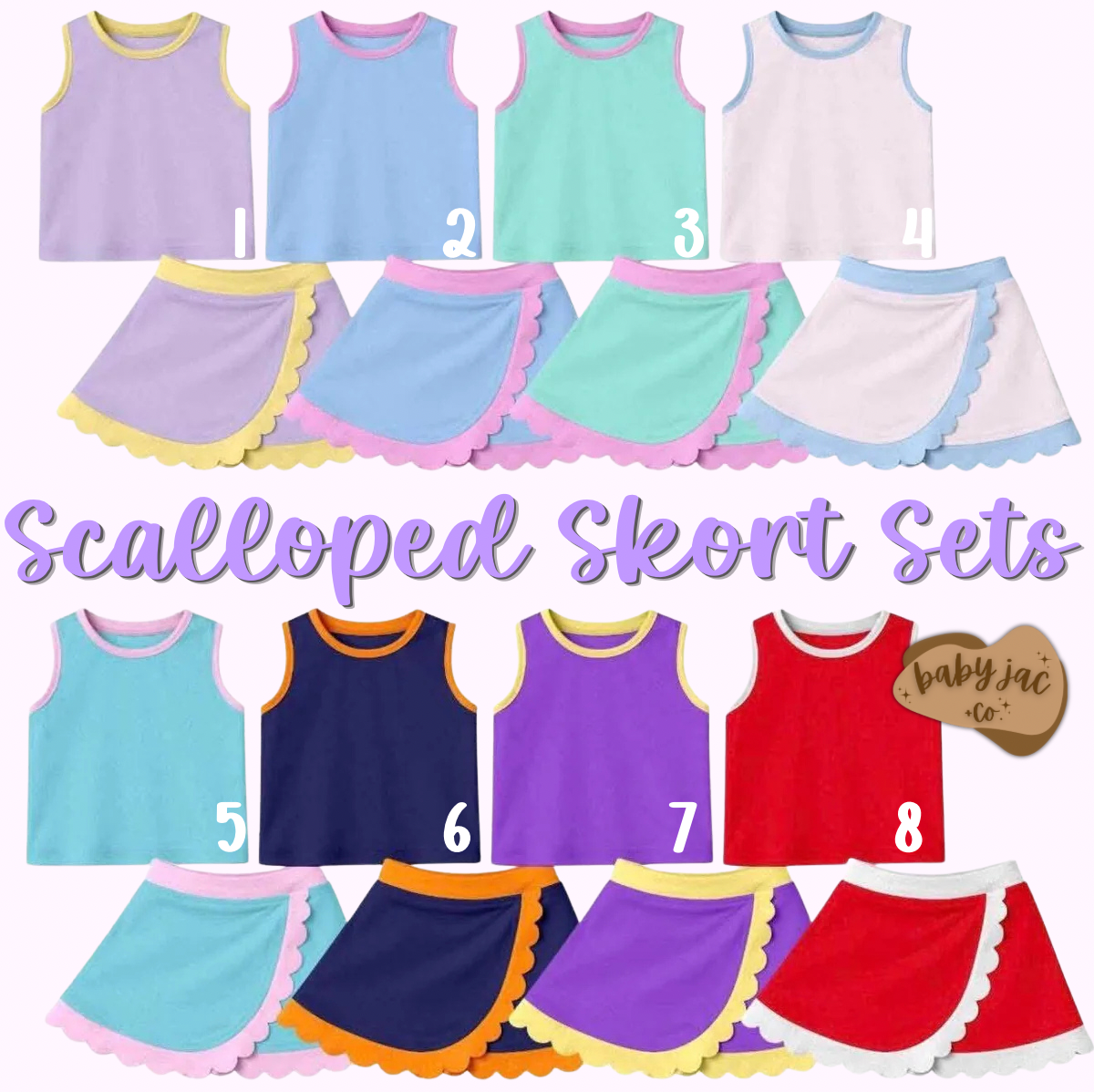 Scalloped Skort Sets